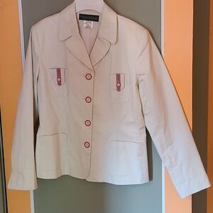 Harve Benard size 12 Cream Colored Long Sleeve Jacket